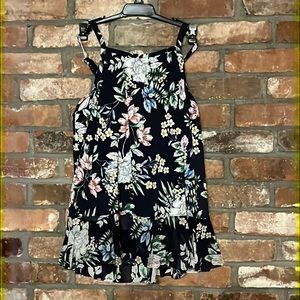 Shape Solver Separates Navy Blue Floral Hi Neck Tankini Top,Size 10,NWT